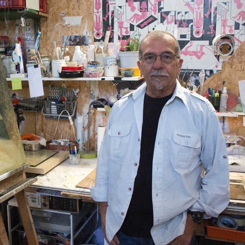 Carlos Sánchez Maydana - The artist at work