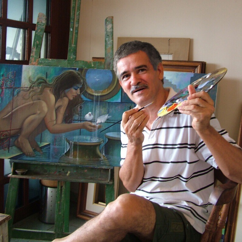 Carlos V. Pinto - O artista no trabalho