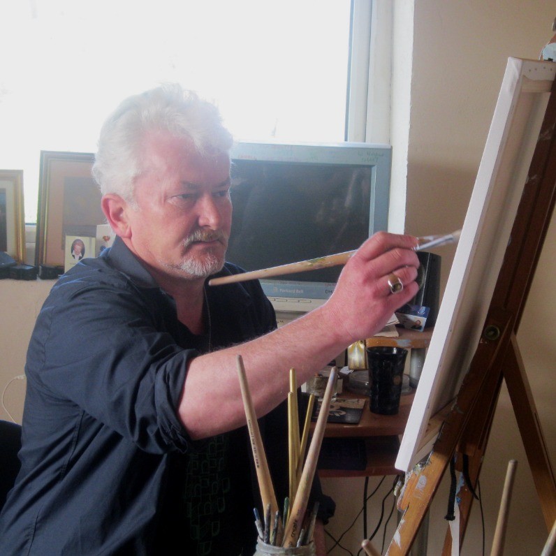 Cathal O Malley - The artist at work