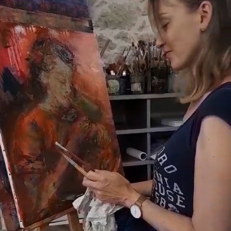 Céline Pasteur - L'artiste au travail