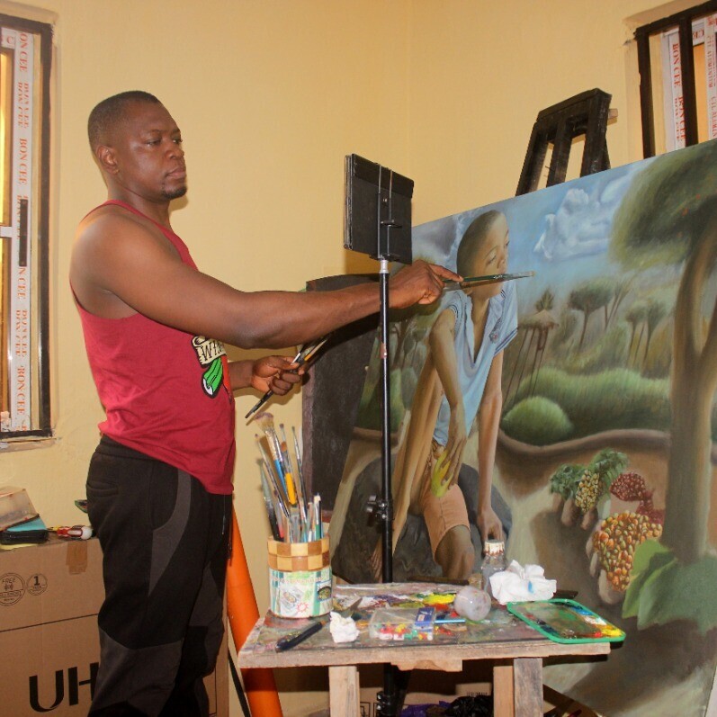 Chidiebere Umeasiegbu - The artist at work