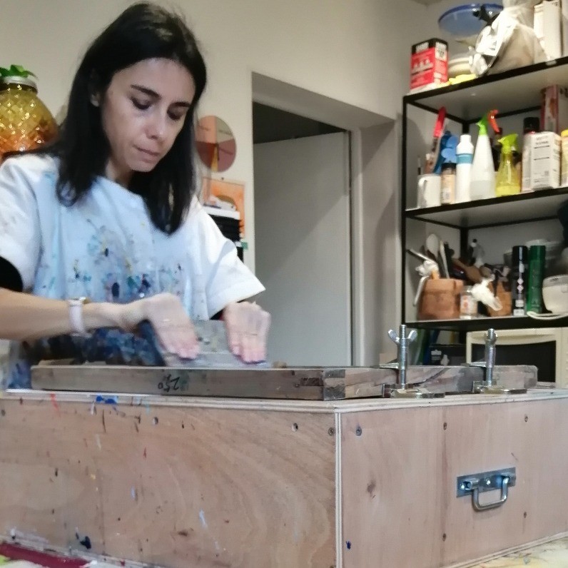 Christelle Fontenoy - El artista trabajando