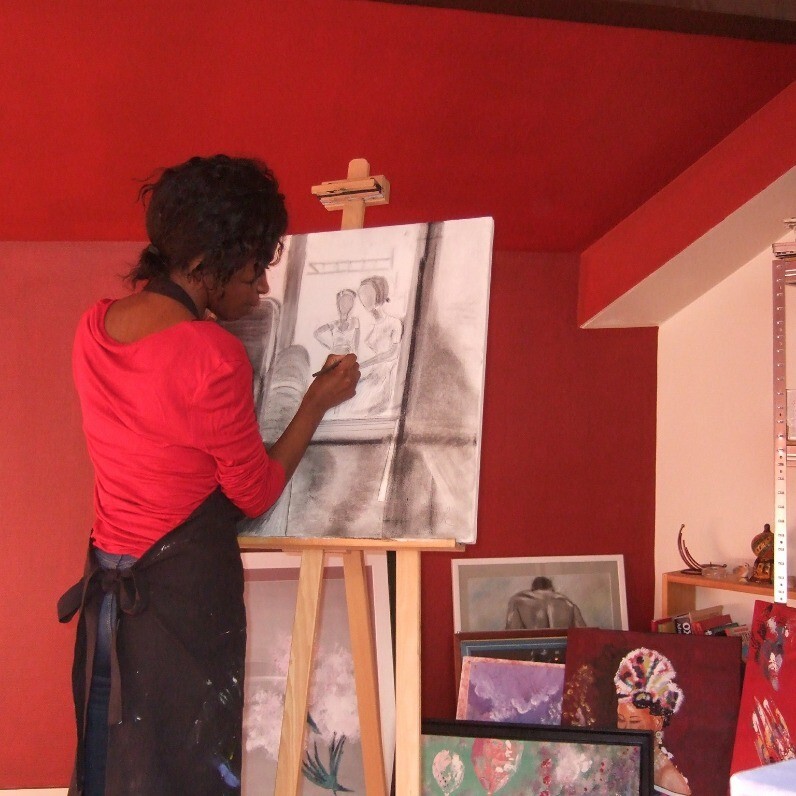 Christine Louisy-Louis - The artist at work