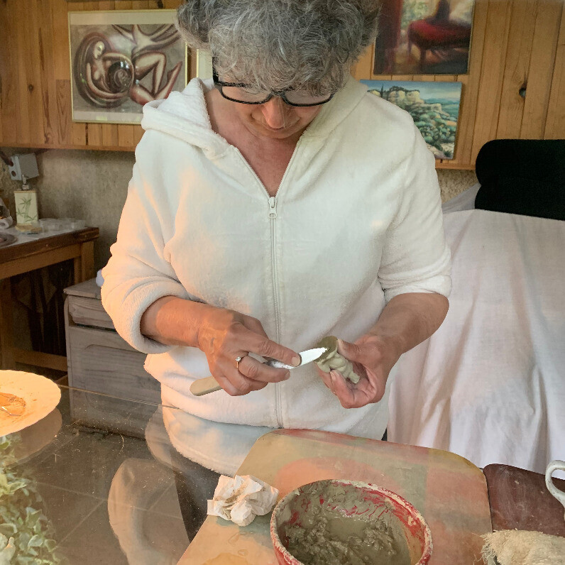 Christine Trova - L'artiste au travail