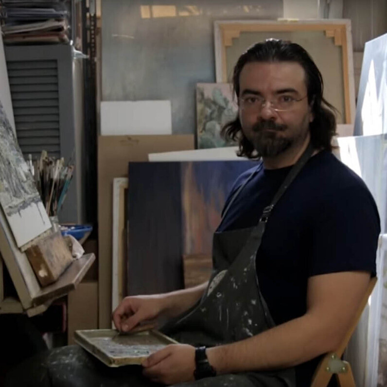 Christos Baloukos - The artist at work