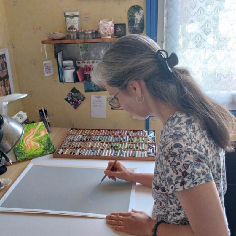 Claire Pastel - L'artiste au travail