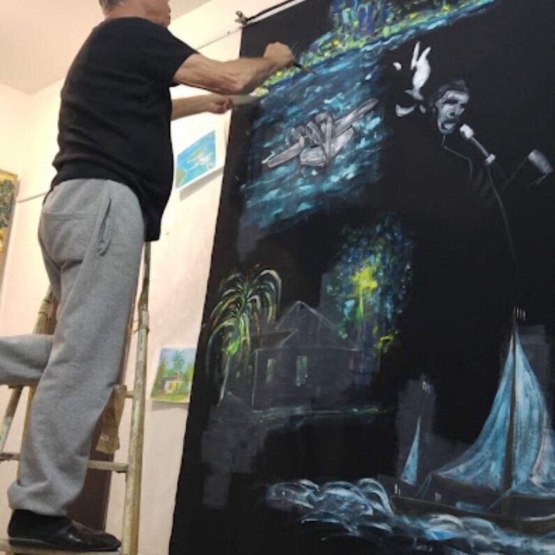 Claude Degret - The artist at work