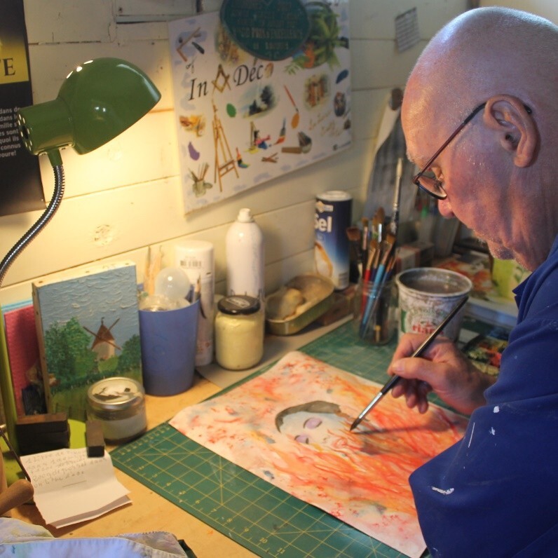 Claude Lacointe - The artist at work