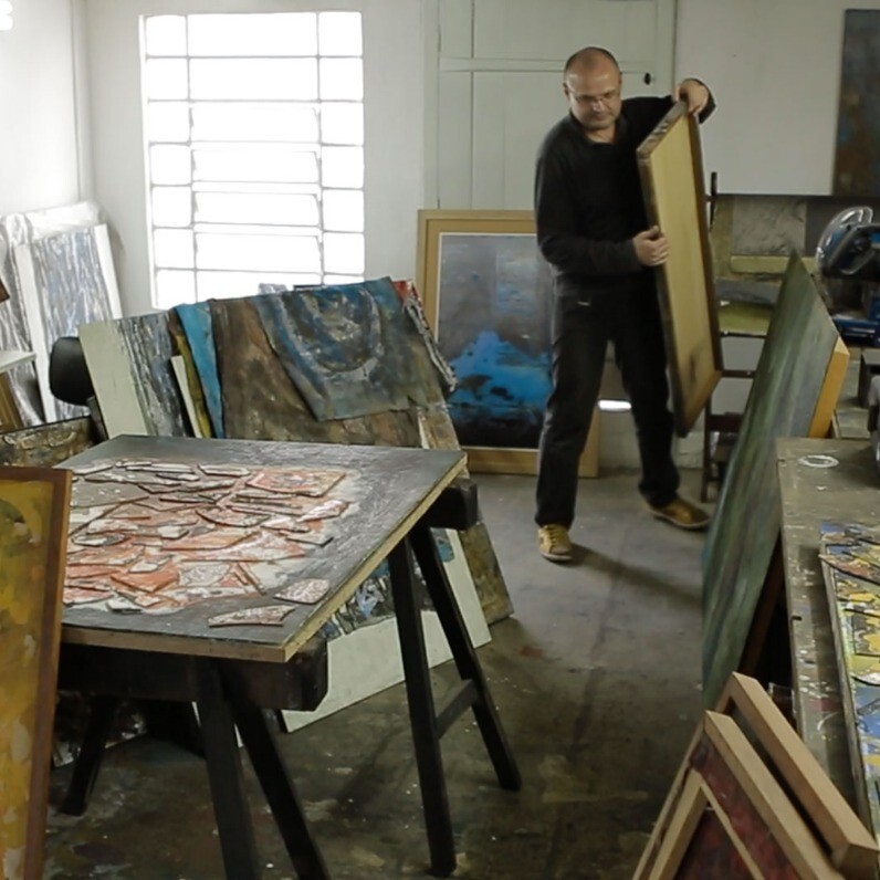 Claudio Boczon - O artista no trabalho