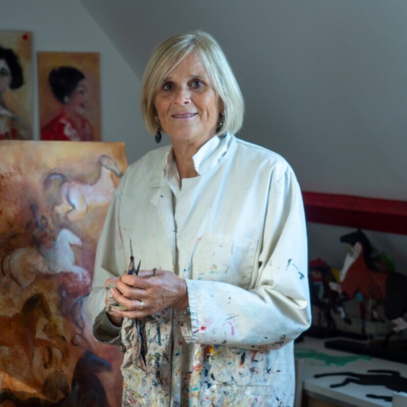 Clotilde Hulin-Quarez - De kunstenaar aan het werk