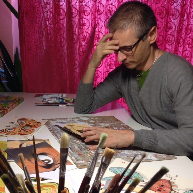 Federico Cortese - El artista trabajando