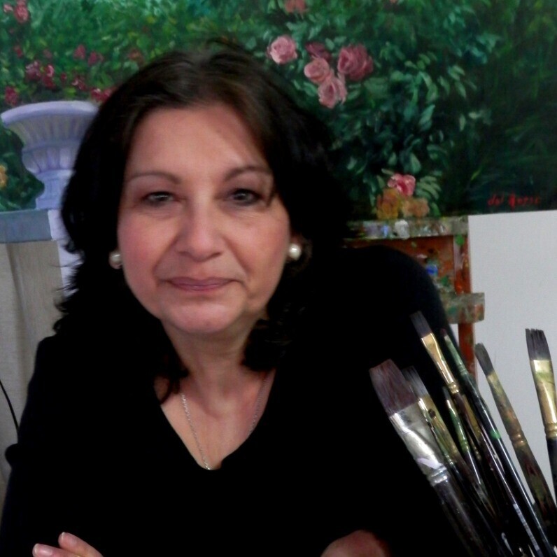 Cristina Del Rosso - El artista trabajando