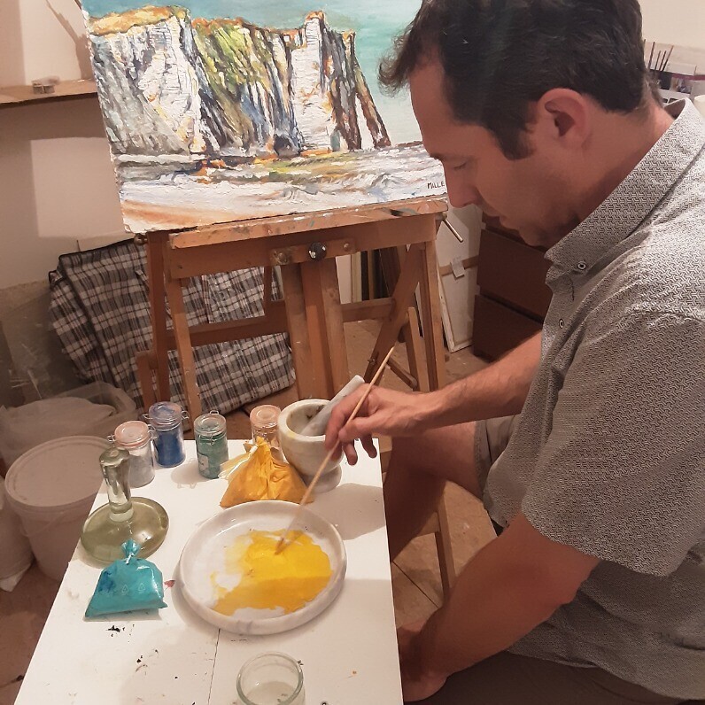 Cyriaque Millet - El artista trabajando