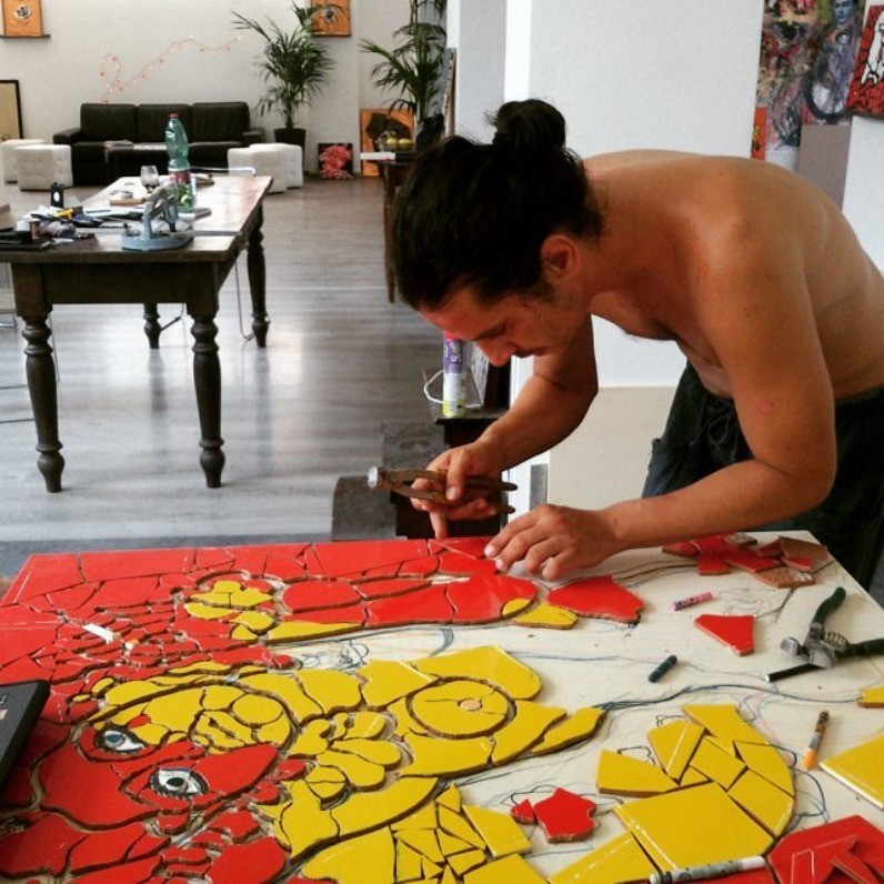 Dario Dieci - El artista trabajando