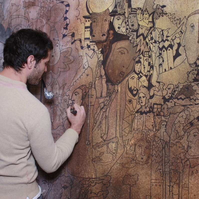 Juan Del Balso - The artist at work