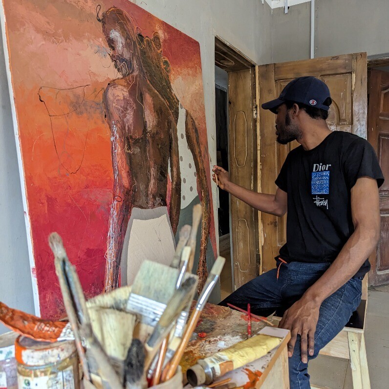 Dennis Onofua - The artist at work