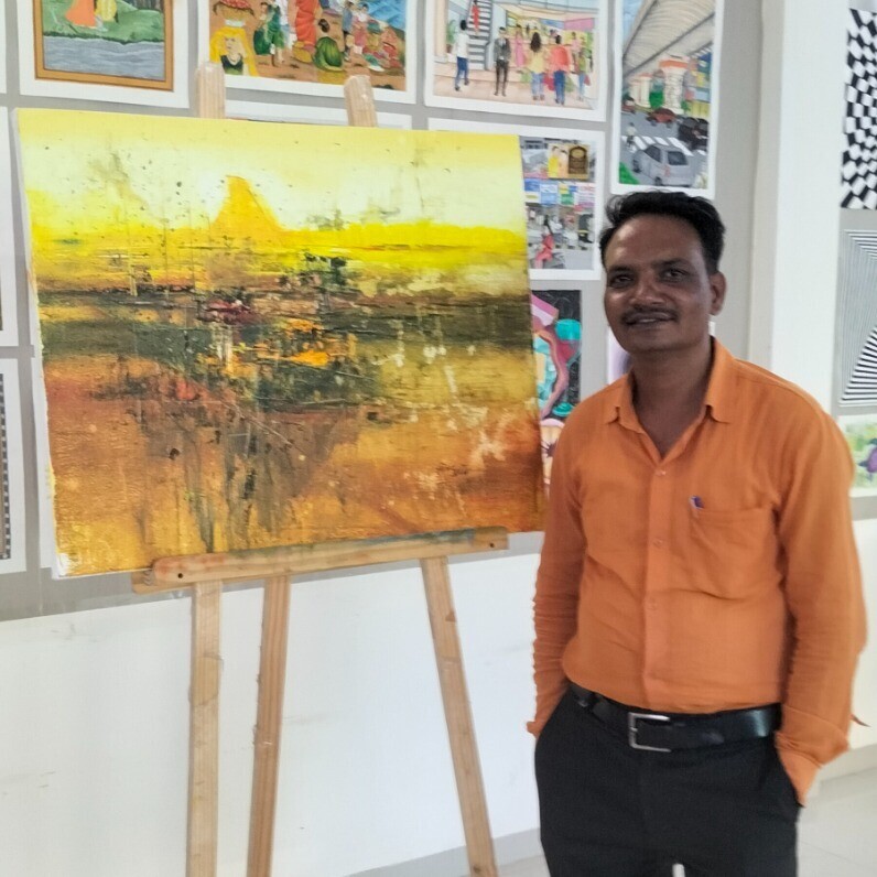 Dnyaneshwar Dhavale - The artist at work