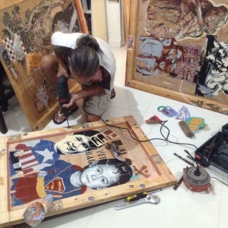 Edwin Jumalon - The artist at work