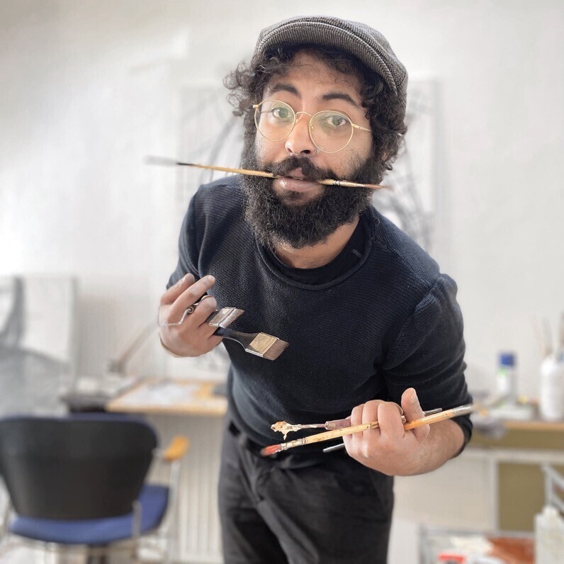 Eiad Oraby - O artista no trabalho