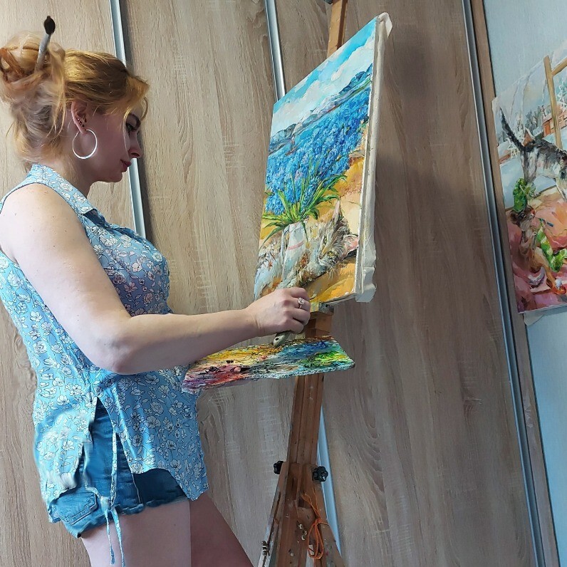 Elena Reutova - El artista trabajando