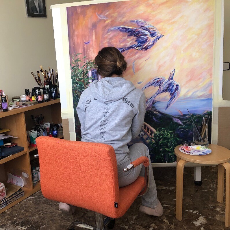 Elena Serebriakova - Ο καλλιτέχνης στην εργασία