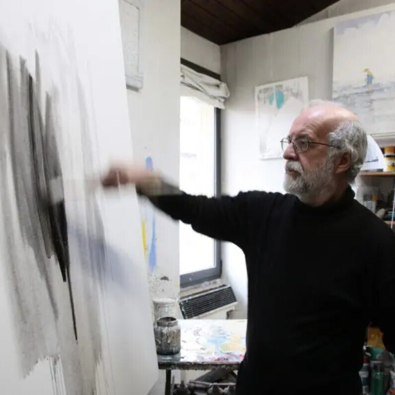 Enzo Archetti - L'artista al lavoro