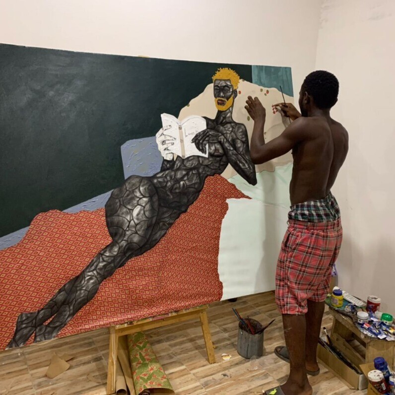 Eric Odartey Cruickshank - The artist at work