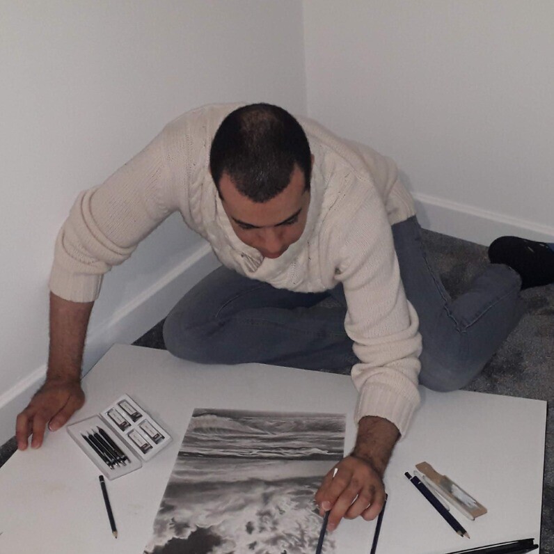 Ernest Johnson - The artist at work