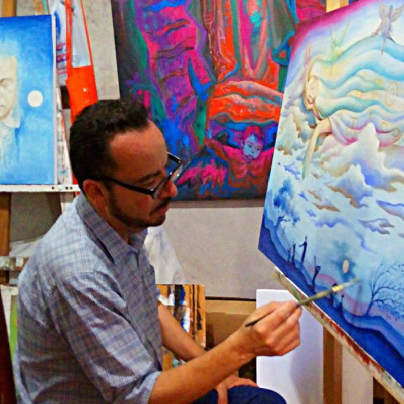 Ernesto Rivera Novoa - The artist at work