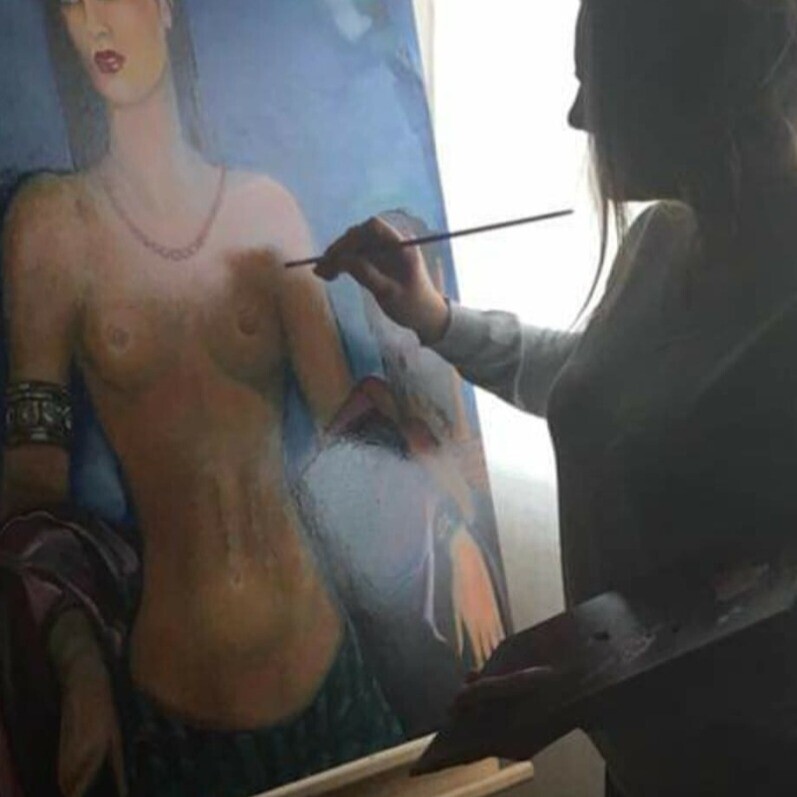Eva Torres - El artista trabajando