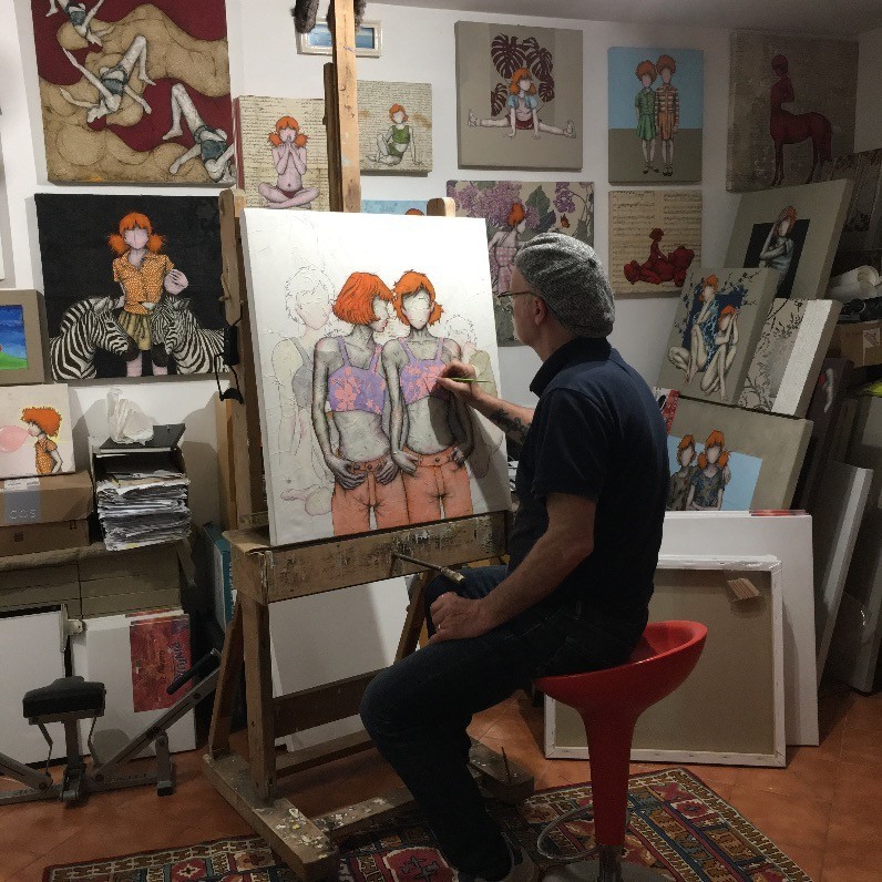 Roberto Fantini - L'artista al lavoro