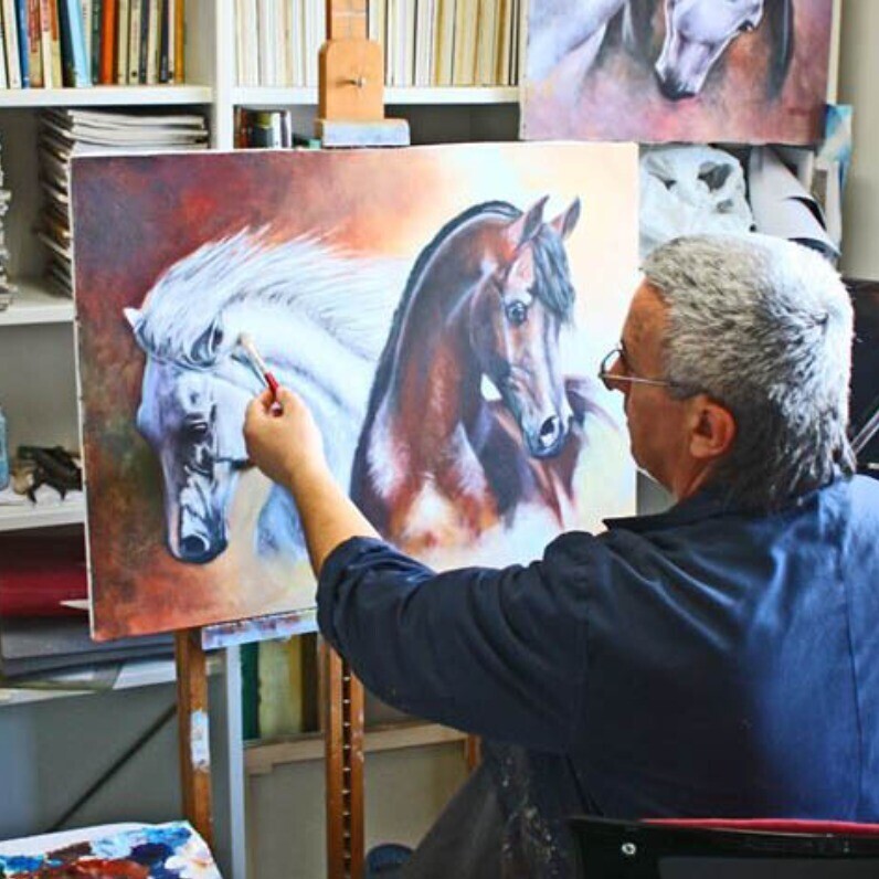 Fausto Dipinti - L'artista al lavoro