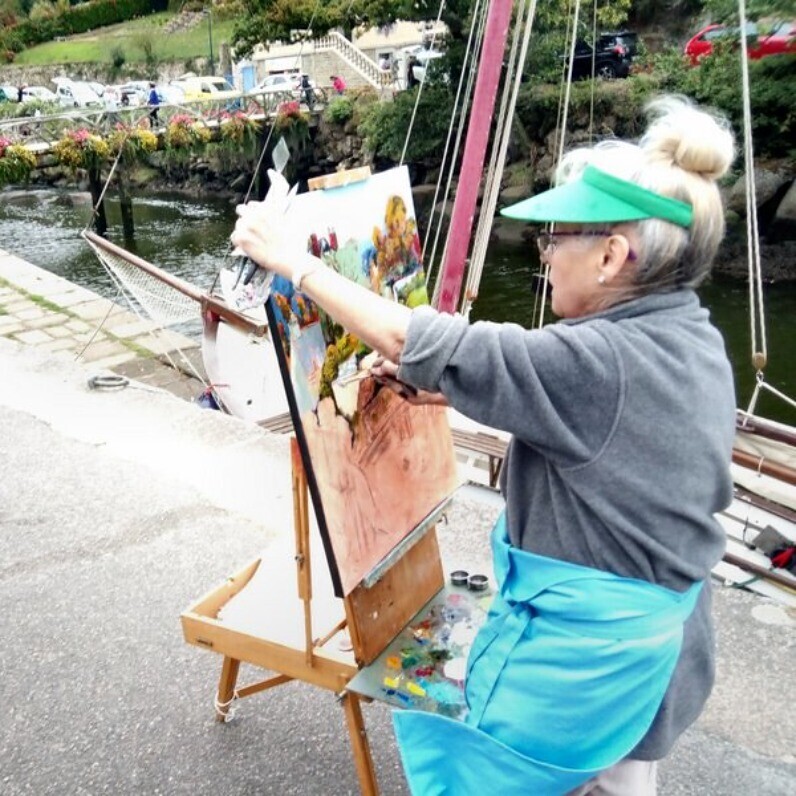 Françoise Daloz-Combe - De kunstenaar aan het werk