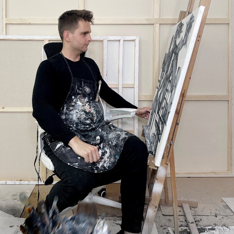 Filip Warzecha - De kunstenaar aan het werk