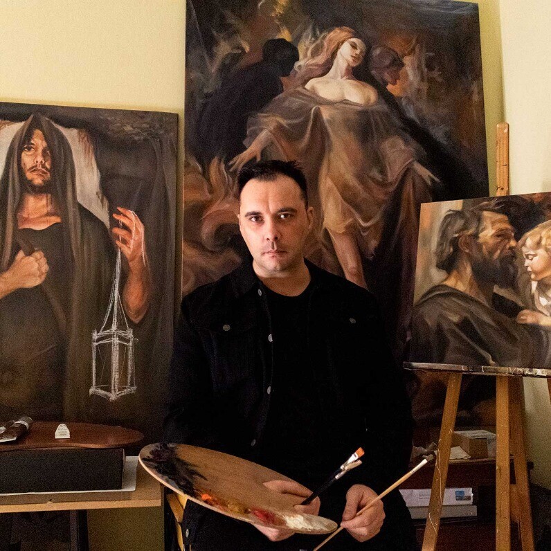 Fran Rosado Díaz - El artista trabajando