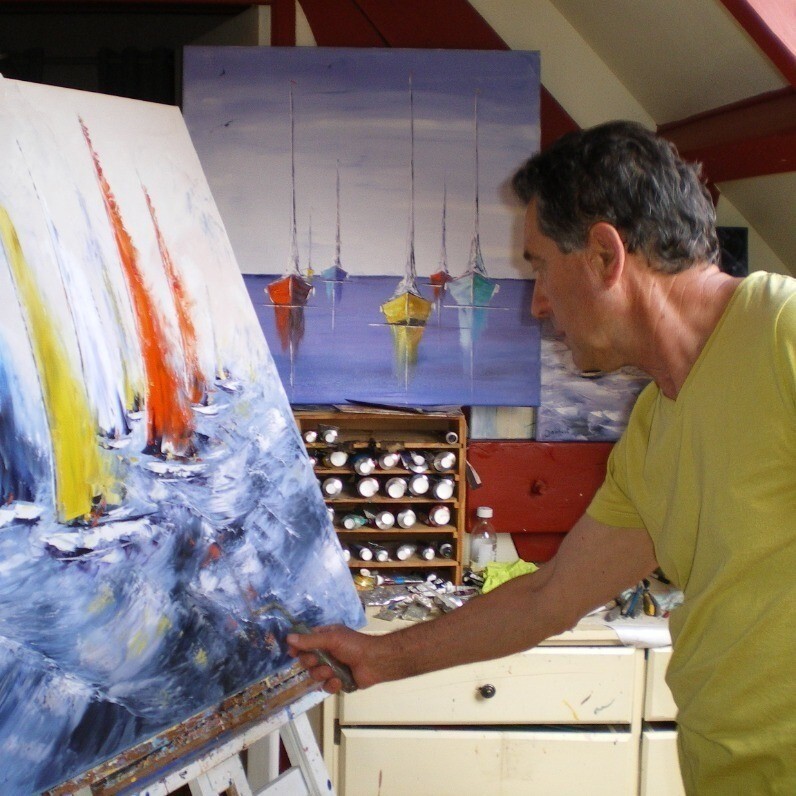 Francis Jalibert - De kunstenaar aan het werk