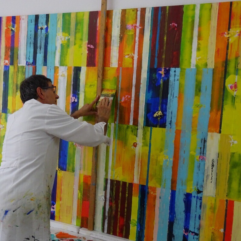 Francisco Santos - The artist at work