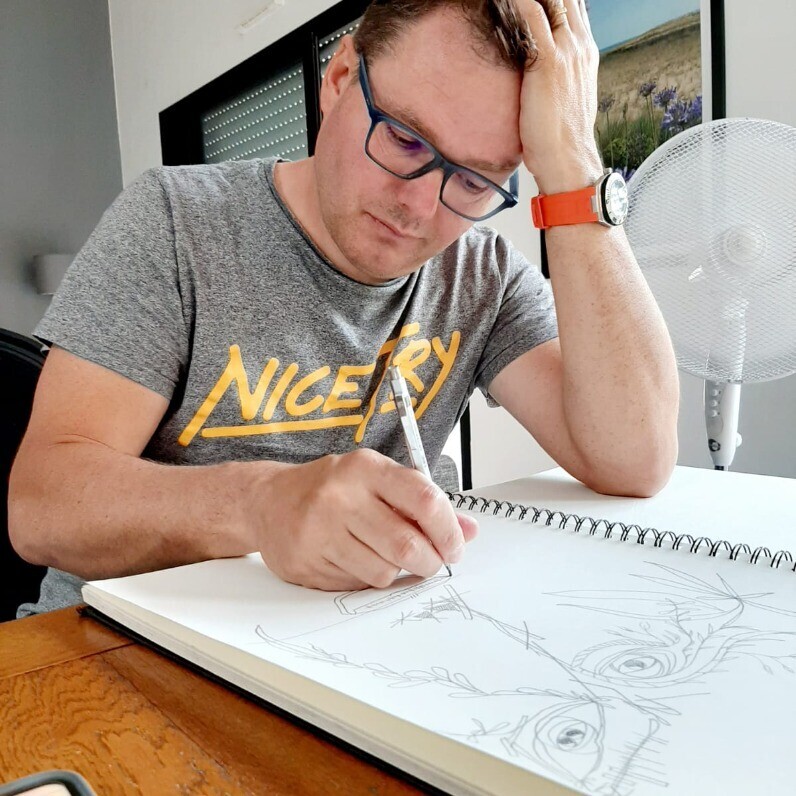 Frédérick Meunier - L'artiste au travail