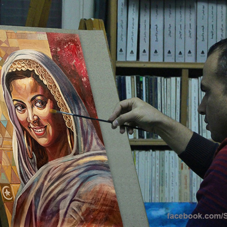 Abdelaziz Alsamahy - Ο καλλιτέχνης στην εργασία