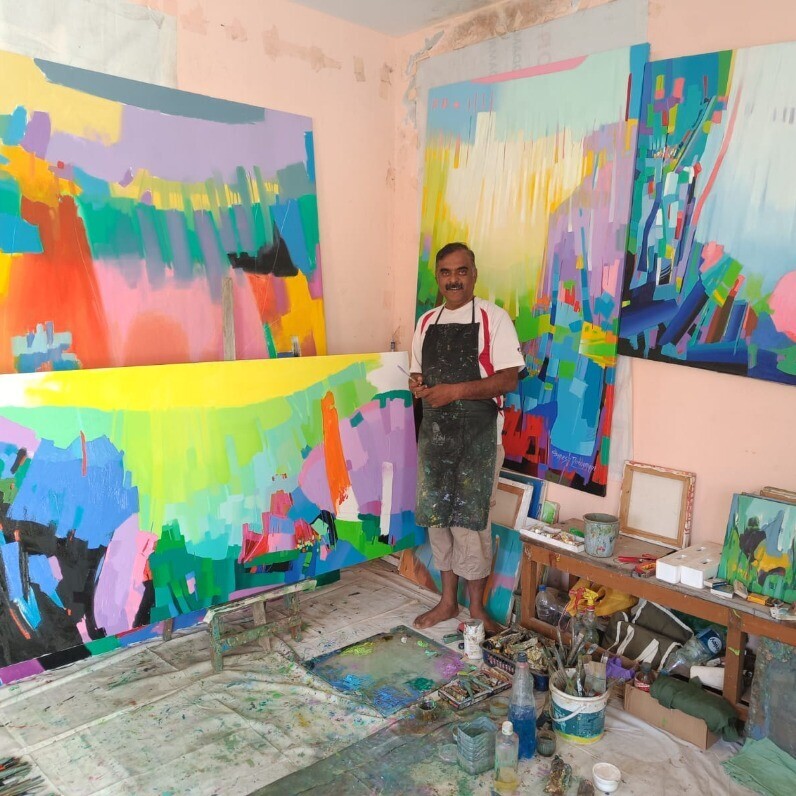 Ganesh Dodamani - The artist at work