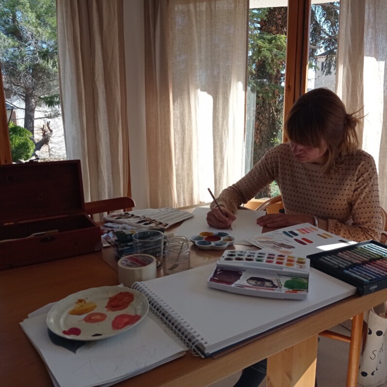 Gemma Serra Prat - El artista trabajando