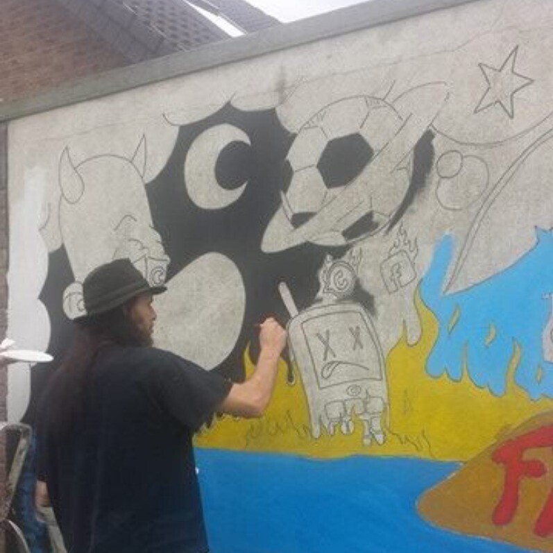 Gerhard Cartoon - Der Künstler bei der Arbeit