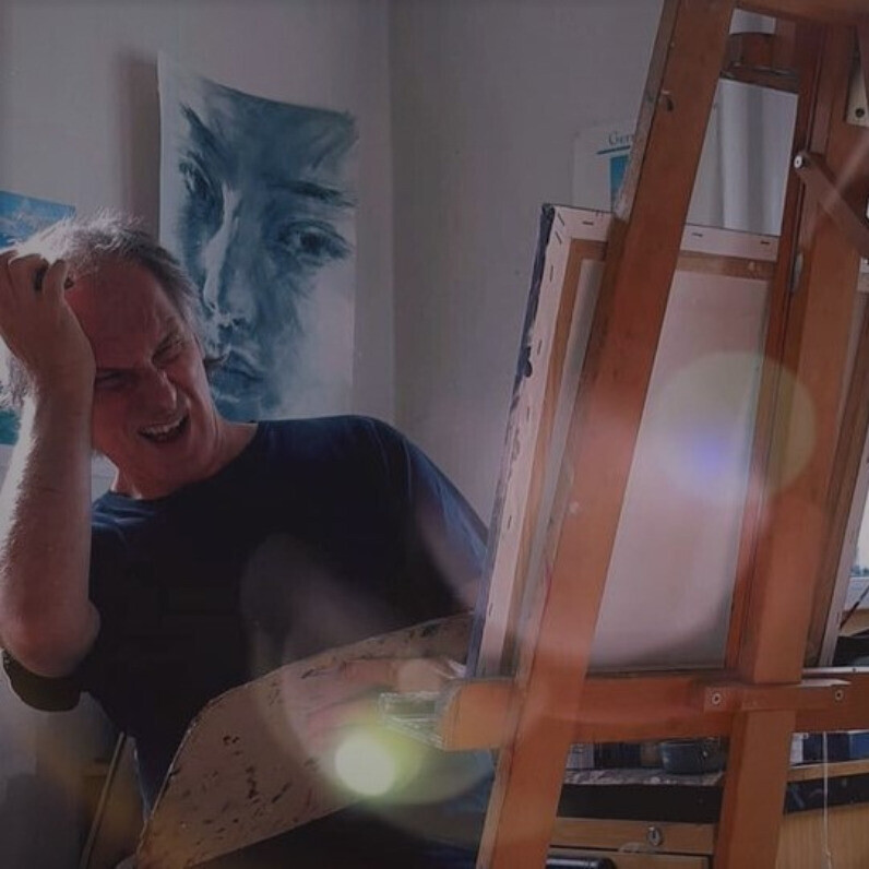 Gerry Miller - The artist at work