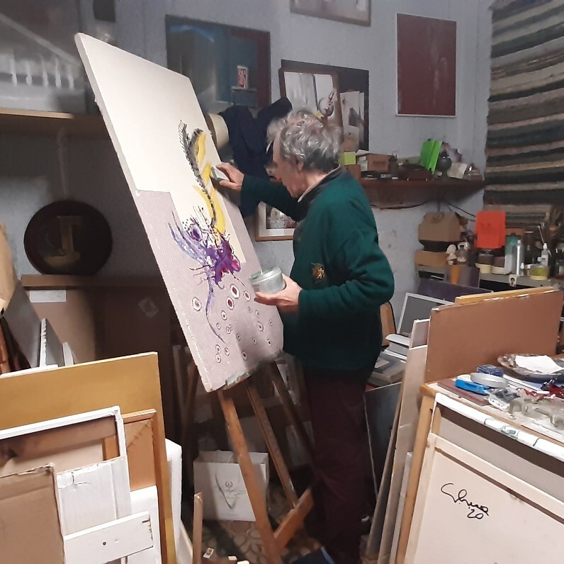 Giovanni Greco - El artista trabajando