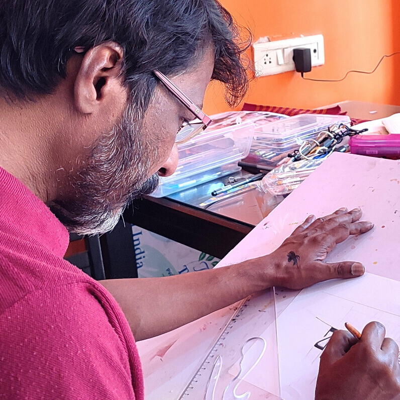 Gireesh Vengara - The artist at work