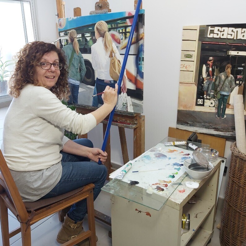 Griselda Ferrandez - El artista trabajando