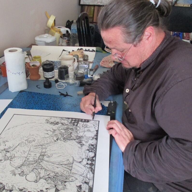 Thierry Guého - De kunstenaar aan het werk