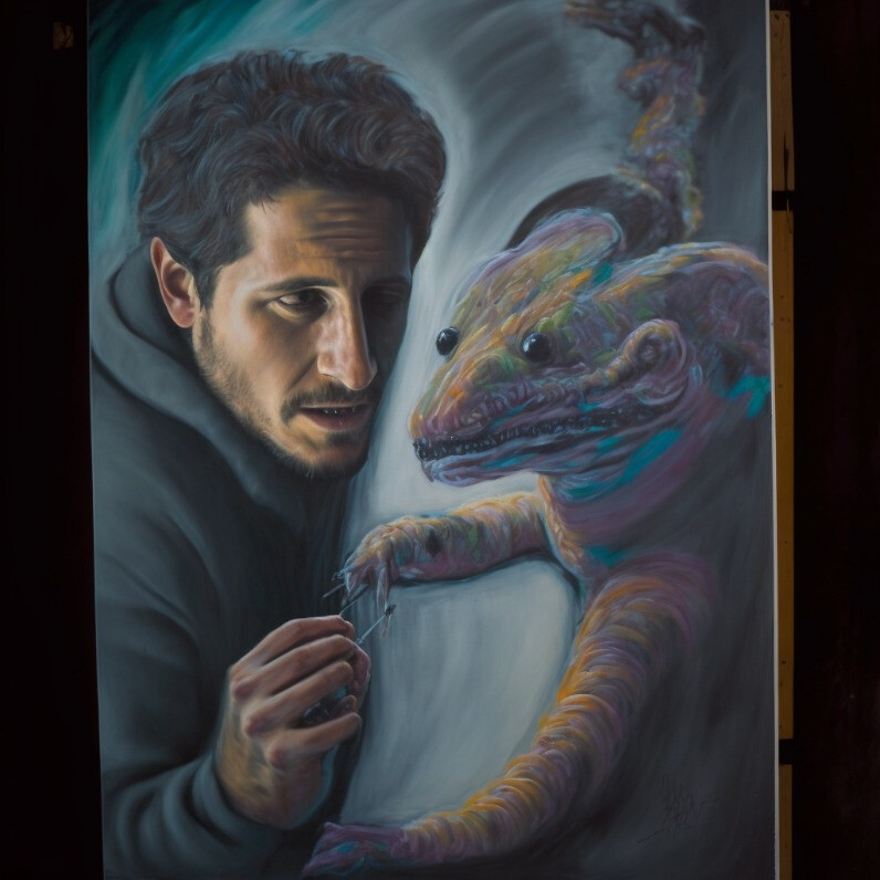 Guillaume Canva (.cG.) - The artist at work