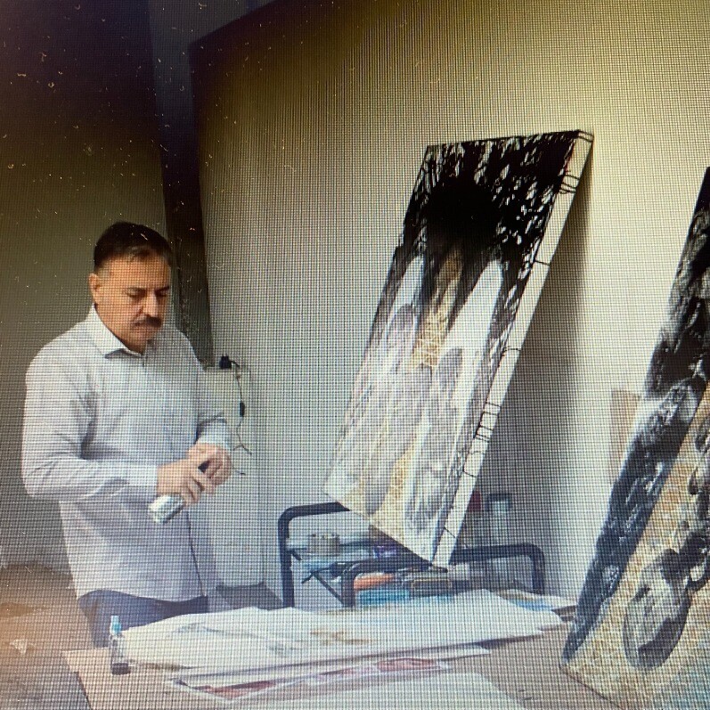 Haitham Alhamad - The artist at work