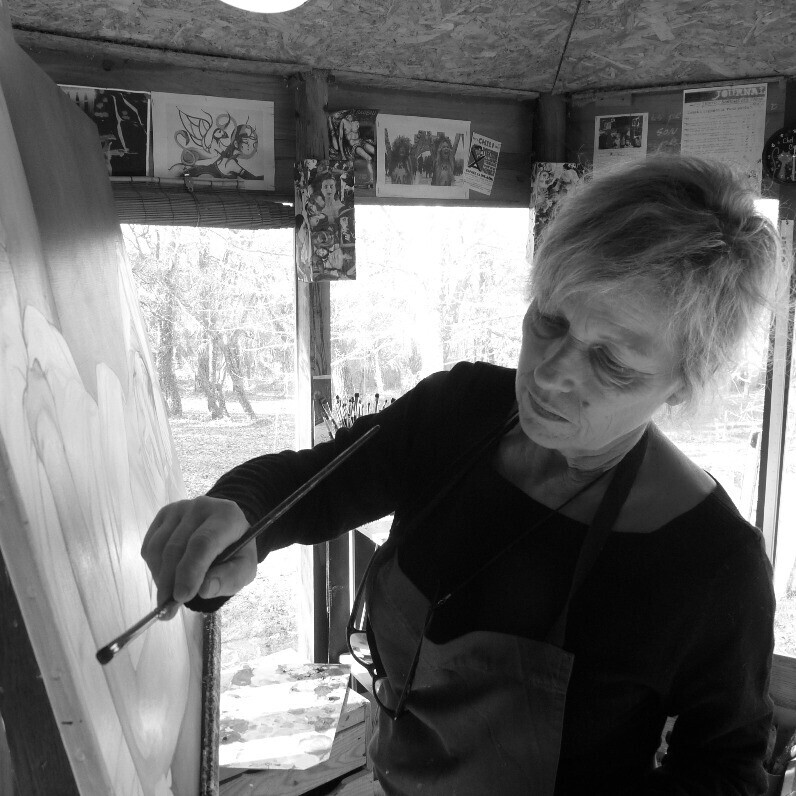 Hélène Lazowinsky - De kunstenaar aan het werk